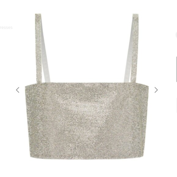 Shira Silver Rhinestone Crop Top - Picture 5 of 6